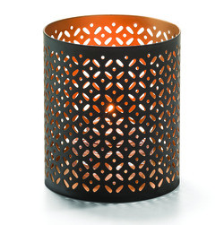 HOLLOWICK 6105 LAMP VOTIVE PERFORATED MONARCH METAL BL