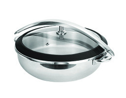 EASTERN TABLETOP 5996RB POT CHAFER RND 6 QT 17X10" SS BLK ORBIT