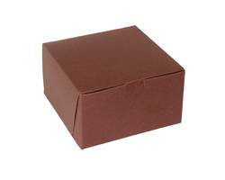 BOXIT CORPORATION 774B-513 BOX BAKERY LOCK 7X7X4" CHOCOLATE