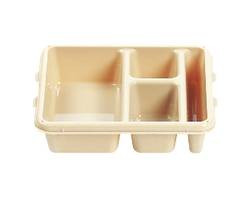 CAMBRO MANUFACTURING 9114CP161 TRAY MEAL 9X11" 4-COMP PLAS TAN