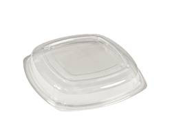D&W FINE PACK LLC CLSMH016P LID DOME MED HI 16" SQR PET CLR