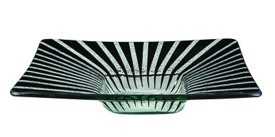ROSSETO GLS031B BOWL SQR 14X3" GLASS BLK STELO