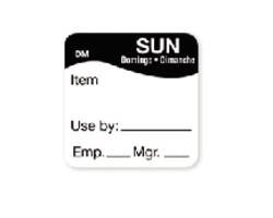 DAYMARK FOOD SAFETY SYSTEMS IT1100737 LABEL ROLL 1X1" 500 CT USE BY SUNDAY