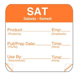 DAYMARK FOOD SAFETY SYSTEMS IT1142986 LABEL 2X2 TK 500 CT SHELF LIFE DOW SAT