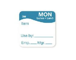 DAYMARK FOOD SAFETY SYSTEMS IT1100731 LABEL ROLL 1X1" 500 CT USE BY MONDAY
