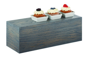 CAL-MIL PLASTIC PRODUCTS 166-7-83 RISER RECT 20X7X7" OAK WOOD GRY