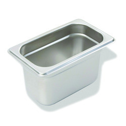 CRESTWARE 4194 PAN STEAM 1/9 SZ FLAT EDGE 4" SS