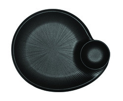 ELITE GLOBAL SOLUTIONS B429095-B PLATE RND CHIP/DIP 1-1/2OZ HRMSA MEL BLK