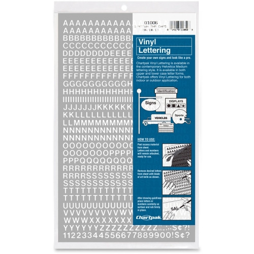 CHARTPAK, INC 01006 LETTERS/NUMBERS,VNYL,1/4"WE