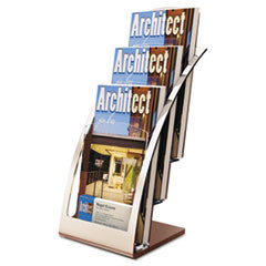 DEFLECT-O 693645 3-TIER LEAFLET HOLDER,SILVER