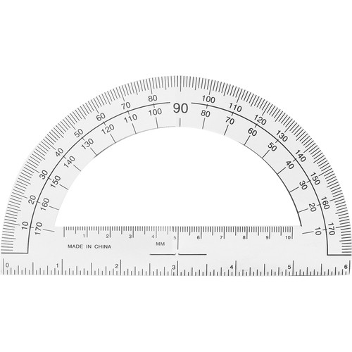 SPARCO PRODUCTS 01490 PLASTIC PROTRACTOR,6 RULER BASE, CLEAR"