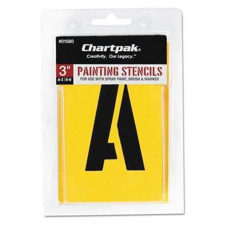 CHARTPAK, INC 01560 PAINTING STENCIL,NUMBERS/LETTERS,3