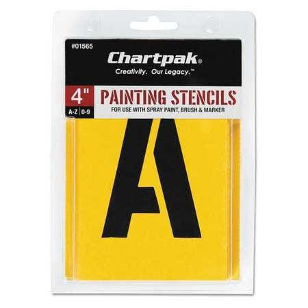 CHARTPAK, INC 01565 PAINTING STENCIL,NUMBERS/LETTERS,4