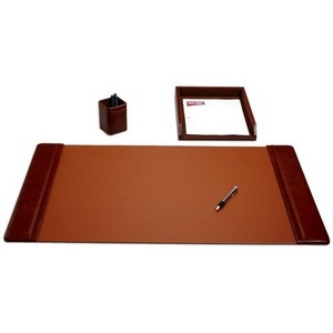 DACASSO D3037 DACASSO MOCHA LEATHER 3-PIECE DESK PAD K