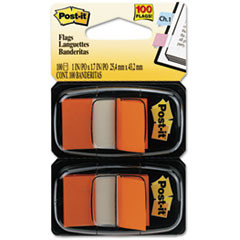 3M COMPANY 680-OE2 STANDARD TAPE FLAGS,DISPENSER,ORANGE,100