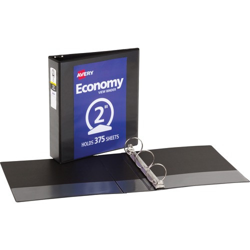 AVERY 05730 VIEW BINDER,ROUND RING,2 CAP,BLACK
