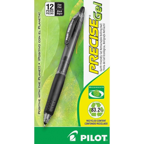 PILOT PEN CORPORATION 15001 ROLLER BALL PEN,BLACK INK, .7MM, DOZEN