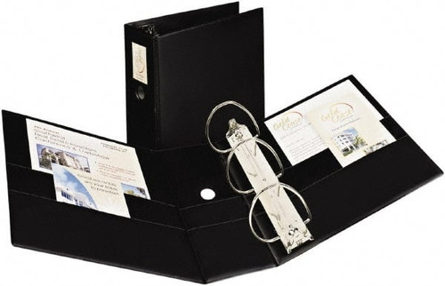 AVERY 08901 SLANT RING BINDER W/LABEL HOLDER,BLACK