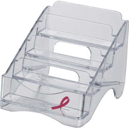 OFFICEMATE 08930 BUSINESS CARD HOLDER,PLASTIC, 4-TIER, CL