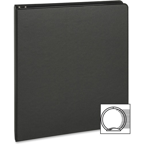 BUSINESS SOURCE 09976 ROUND RING BINDER,1 ,11"X8-1/2",BLACK