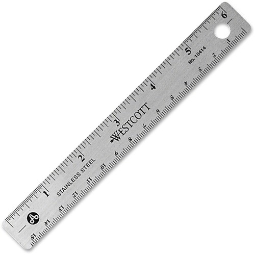 ACME UNITED 10414 RULER,6 LONG,NONSKID,STAINLESS STEEL"