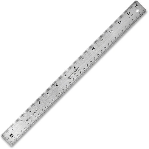 ACME UNITED 10416 RULER,15 LONG,NONSKID,STAINLESS STEEL"