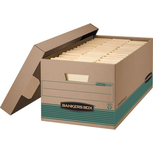 FELLOWES 1270101 STORAGE FILE BOXES,W/LID,650 LB,12X24X10