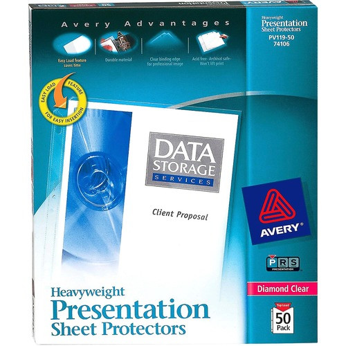 AVERY 74106 SHEET PROTECTORS,LETTER,DIAMOND CLEAR