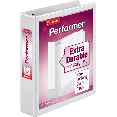 CARDINAL BRANDS INC. 17400CB SLANT D-RING BINDERS,WHITE