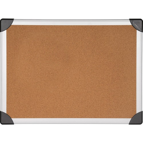 LORELL 19192 CORK BOARD,4'X3', ALUMINUM, SILVER/BROWN