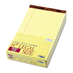 TOPS MANUFACTURING CO. 7572 LEGAL RULE PERFORATED PADS,CANARY,50 SHT