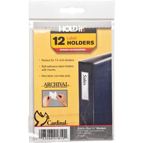 CARDINAL BRANDS INC. 21810 LABEL HOLDER,1"X3",12/PK,CLEAR