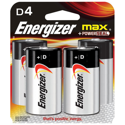 ENERGIZER E95BP-4 ALKALINE BATTERIES,D,4 BATTERIES/PACK