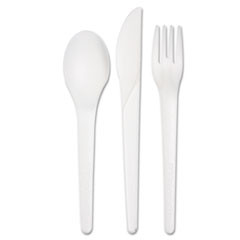 ECO-PRODUCTS EP-S015 PLANTWARE COMPOSTABLE CUTLERY KIT,WHITE
