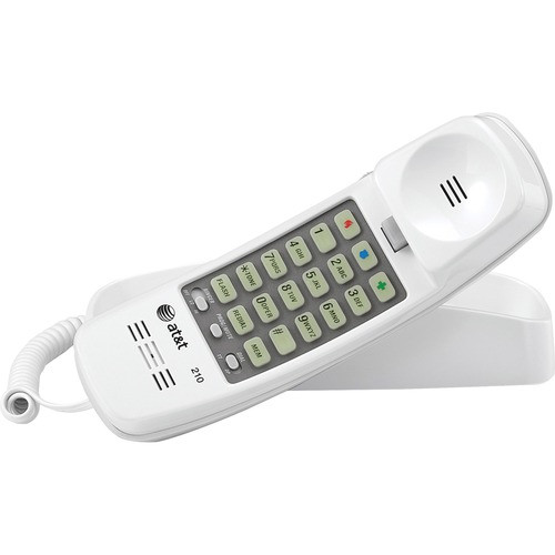 AT&T 210WH CORDED TRIMLINE PH1,LIGHTED KEYPAD,WHITE