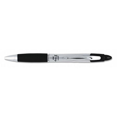 ZEBRA PEN 22410 BALLPOINT PEN,1DZ,SILVER BARREL/BLK INK