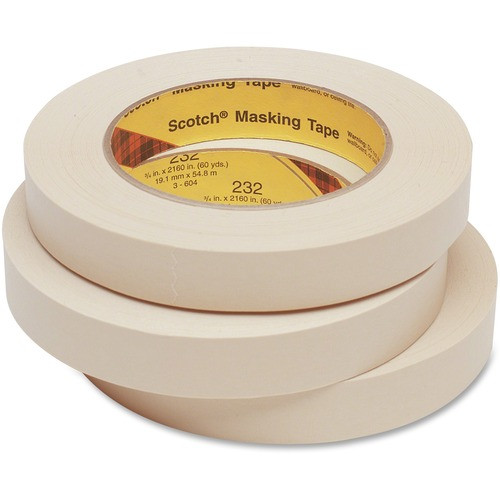 3M 23212 PAPER MASKING TAPE,.47X60.15 YDS,3" CORE