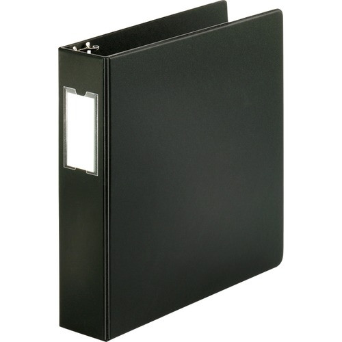 BUSINESS SOURCE 28561 ROUND RING BINDER,W/LABEL HOLDER,2,BK