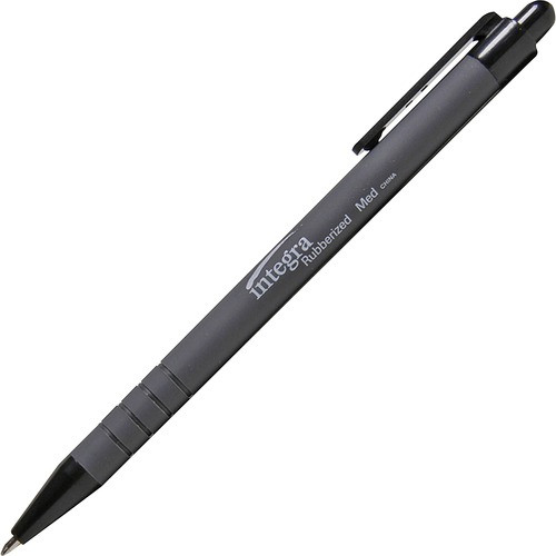 INTEGRA 30031 RETRACTABLE BALLPOINT PEN,RUBBERIZED