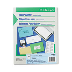 AVERY 30601 LASER LABELS,SHIPPING,1X4",2000/BX,WHITE