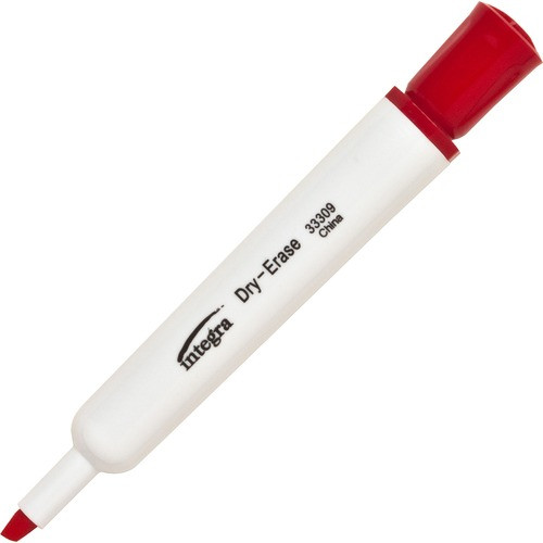 INTEGRA 33309 DRY-ERASE MARKER,CHISEL TIP,RED