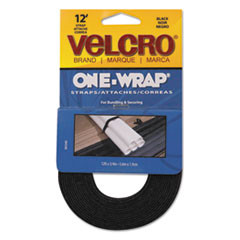 VELCRO USA INC 90340 ONE-WRAP REUSABLE TIES, 3/4"X12', BLACK