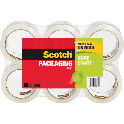 3M 35006 PACKAGING TAPE,6 ROLLS/PK,CLEAR