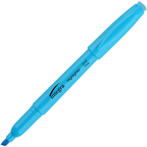 INTEGRA 36184 PEN STYLE HIGHLIGHTER,12/PK, BLUE