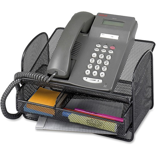 SAFCO 2160BL TELEPHONE STAND,BLACK, ANGLED PLATFORM