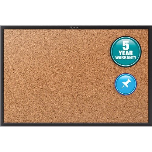 QUARTET 2305B CORK BULLETIN BOARD,60X36,BLACK,ALUMINUM