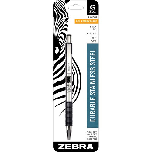 ZEBRA PEN 41311 PEN,GEL,RETRACT/REFILLABLE,.7MM