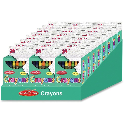 CHARLES LEONARD, INC 42024ST CRAYONS,24 COUNT,12/BX,ASSORTED