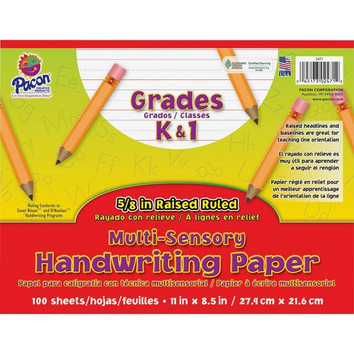 PACON CORPORATION 2471 RULED PAPER,WHITE,100 SHEETS/PAD