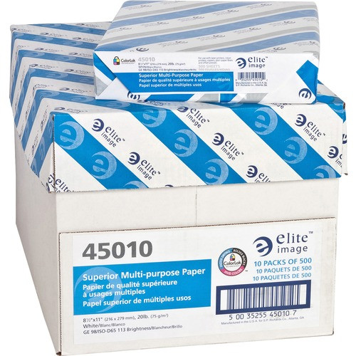 ELITE IMAGE 45010 MULTIPURPOSE PAPER,8-1/2"X11",10/CT,WE